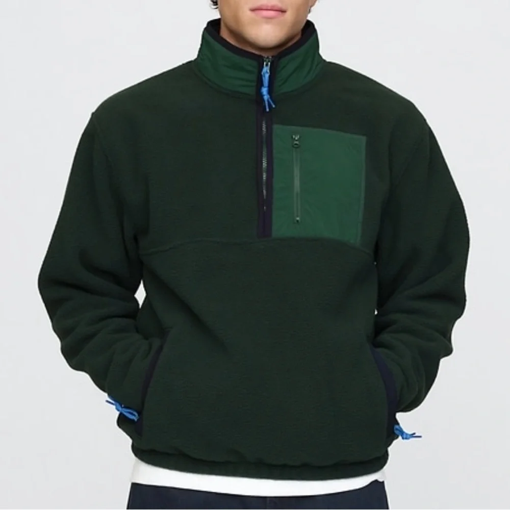 Gap Men’s Sherpa Half Zip Pullover Arctic Fleece. Size small. Green. NWT